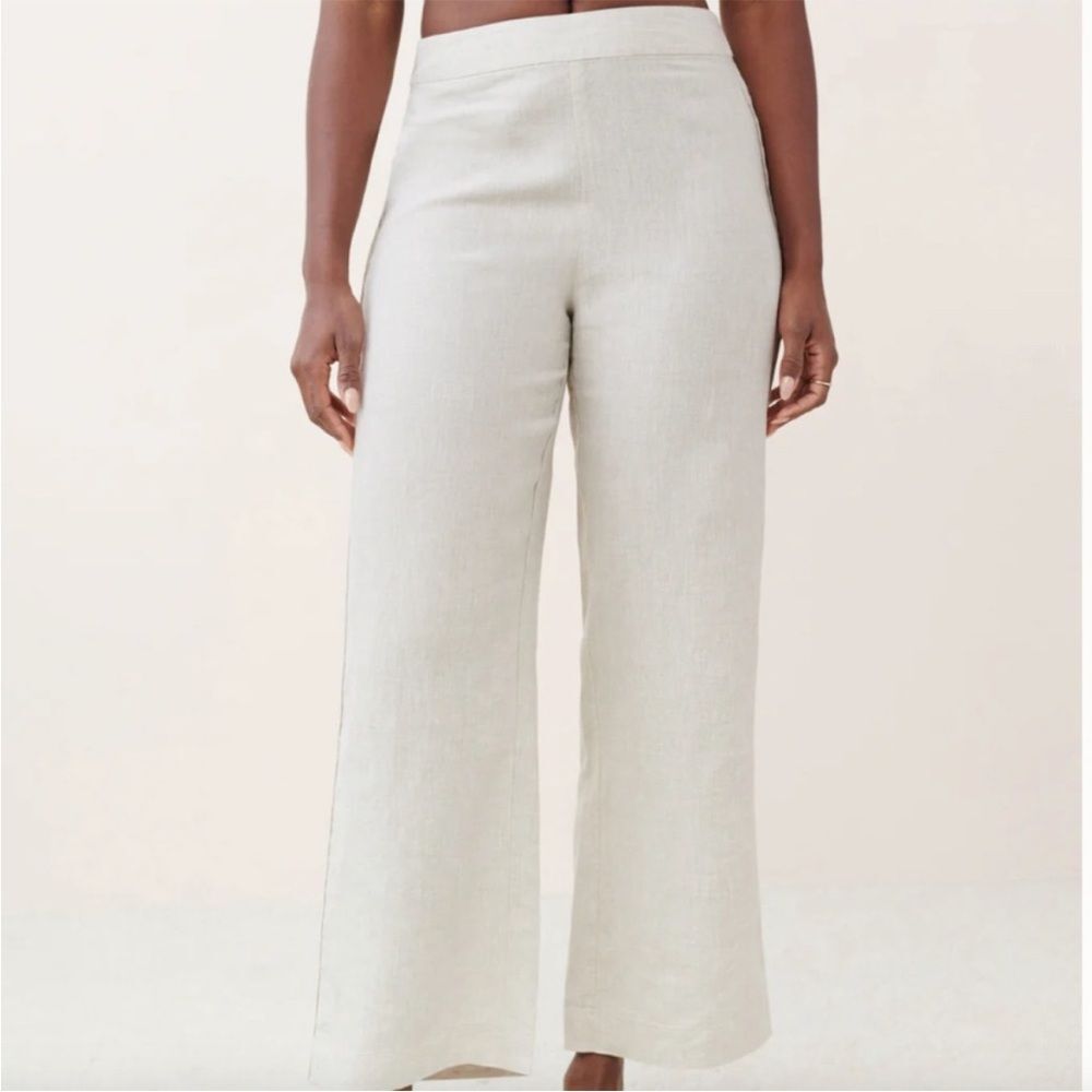 Jenni Kayne Breeze Linen Wide Leg Pajama Pants Ivory Size XXL Coastal Neutral
